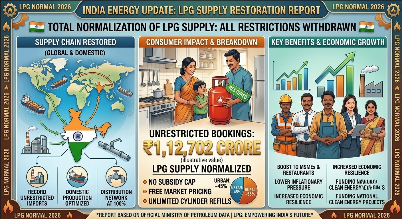 LPG Supply Restored to Normal; Govt Withdraws All Restrictions